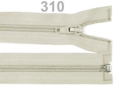 Reißverschluss spiralförmig 5 mm, 40 cm, teilbar, Beigegrau